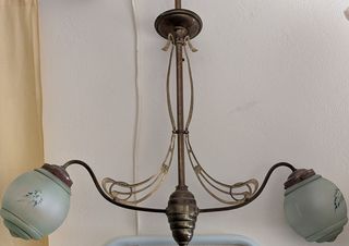 Κρεμαστό φωτιστικό με 2 Vintage ζωγραφιστά γυαλιά