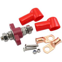 Single Red Electrical Terminal Bulkhead - M10 Stud Sold Individual to suit Positive (Red) Terminal