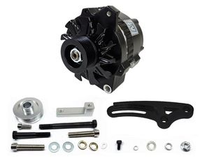 RB Alternator convertion kit With Ultra Series GM CS130 Alternator, 140 Amp 1 Wire Black Finish