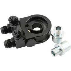 Billet Aluminium Dual Port Remote Filter and Oil Thermostat (82°C) M20 Filter Thread With 4 x -10 ORB ports, 1/8" NPT Port