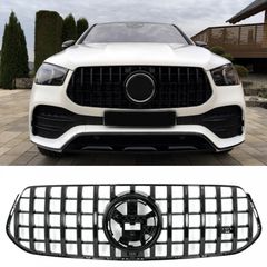 Μάσκα εμπρός Front Central Grille Mercedes GLE SUV W167 V167 GLE Coupe C167 Sport Package (2019-Up) GTR Panamericana Design All Black