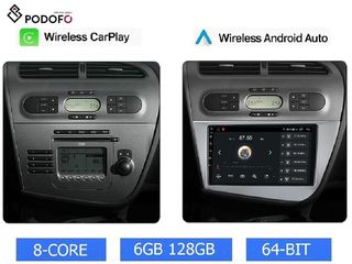 SEAT LEON 1P (2005-12) Android Car Radio Οθόνη 9" | 6GB RAM + 128GB ROM | Ασύρματο CarPlay & Aσύρματο Android Auto | GPS | WiFi | DSP | FM/RDS