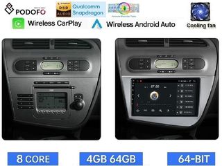 SEAT LEON 1P (2005-12) Android Οθόνη 9" | Snapdragon 460 | 8-core | 4GB RAM + 64GB ROM | Ασύρματο CarPlay & Android Auto | GPS | WiFi | DSP | FM/RDS