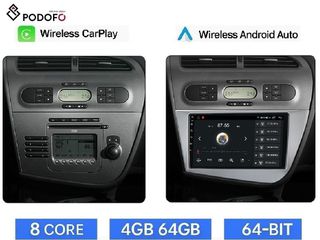 SEAT LEON (2005-12) Android Car Radio 9" | 4+64GB | 8-Core | Ασύρματο CarPlay & Aσύρματο Android Auto | GPS | WiFi | DSP | FM/RDS