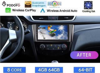 Nissan Qashqai (2014-2020) Οθόνη 10.1" | Android 15 | 4GB RAM + 64GB ROM | 8-Core Snapdragon | Ασύρματο CarPlay & Ασύρματο Android Auto | GPS | WiFi | DSP | FM/RDS