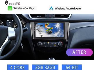 Nissan Qashqai (2014-2020) Android Car Radio 10.1"| 2+32GB | Ασύρματο CarPlay & Aσύρματο Android Auto | GPS | WiFi | EQ | FM/RDS