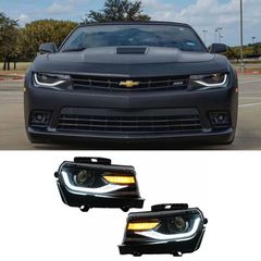 Φανάρια Εμπρός Headlights LED DRL Chevrolet Camaro Mk5 Facelift (2014-2015) Sequential Amber Dynamic Turning Lights Conversion to 2016+ design
