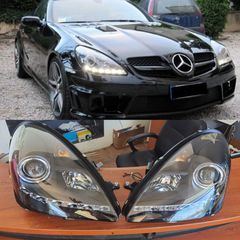 Φανάρια Εμπρός Mercedes SLK R171 Headlights LED DAYLINE DRL 04-11 - Black design