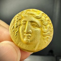 Χρυσό νόμισμα Νάρκισσος Μακεδονικός Νάρκισσος Λάρισα Αρχαία Ελληνική Μυθολογία Νόμισμα Αρχαίο αντίγραφο 24Κ 3macro επίχρυσο-thumb-4