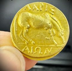 Χρυσό νόμισμα Νάρκισσος Μακεδονικός Νάρκισσος Λάρισα Αρχαία Ελληνική Μυθολογία Νόμισμα Αρχαίο αντίγραφο 24Κ 3macro επίχρυσο-thumb-5