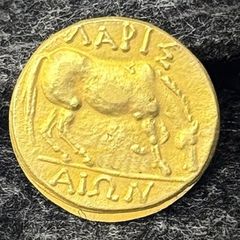 Χρυσό νόμισμα Νάρκισσος Μακεδονικός Νάρκισσος Λάρισα Αρχαία Ελληνική Μυθολογία Νόμισμα Αρχαίο αντίγραφο 24Κ 3macro επίχρυσο-thumb-1