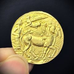 Χρυσό νόμισμα Απόλλωνας Αρχαία Ελληνική Μυθολογία Νόμισμα Αρχαίο αντίγραφο 24Κ 3macro επίχρυσο-thumb-4
