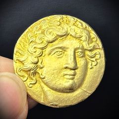 Χρυσό νόμισμα Απόλλωνας Αρχαία Ελληνική Μυθολογία Νόμισμα Αρχαίο αντίγραφο 24Κ 3macro επίχρυσο-thumb-5