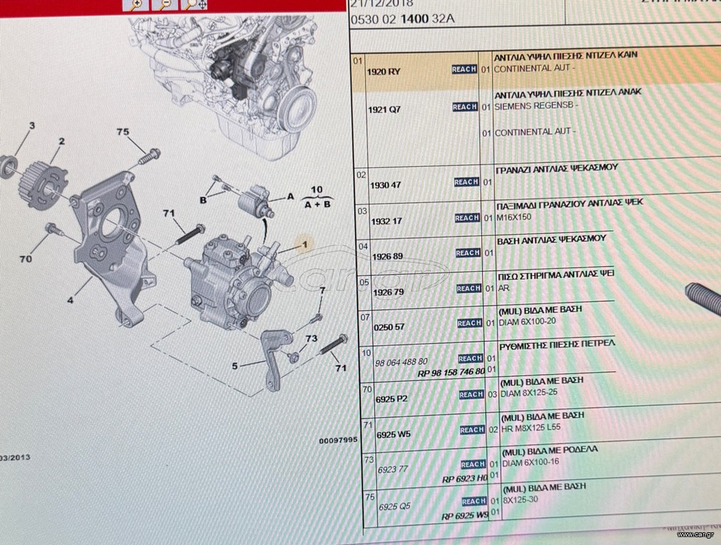 ΑΝΤΛΙΑ ΠΕΤΡΕΛΑΙΟΥ 1,6 115HP CITROEN-PEUGEOT