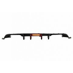 Diffuser Πίσω Προφυλακτήρα Για VW Golf VII (7.5) 17-20 Facelift R-Look Μαύρο Γυαλιστερό Με Led Στοπάκι