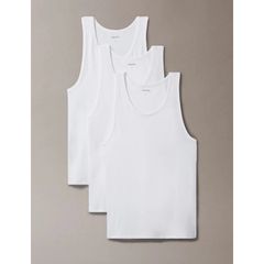 Calvin Klein Ανδρικη Φανέλα Χωρίς Μανίκι Σετ 3 Τεμαχιών Cotton Stretch Blend Σε Λευκό