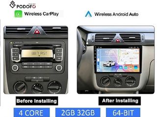 VW Golf (2008-2013) 10" Οθόνη Android Car Radio Navigation | 2GB+32GB | Ασύρματο CarPlay & Aσύρματο Android Auto | GPS | WiFi | DSP | HiFi | FM/RDS