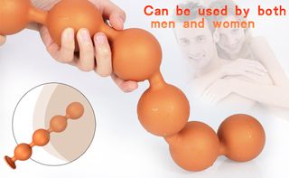 Anus Butt Plug with Suction Golden M 30cm-thumb-8