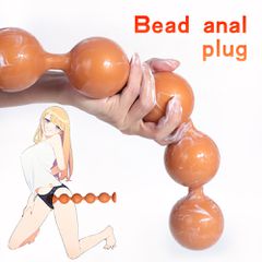 Anus Butt Plug with Suction Golden M 30cm-thumb-17