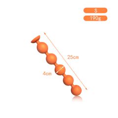 Anus Butt Plug with Suction Golden M 30cm-thumb-3