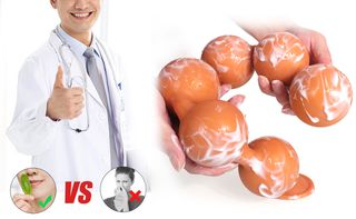Anus Butt Plug with Suction Golden M 30cm-thumb-12