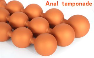 Anus Butt Plug with Suction Golden M 30cm-thumb-9
