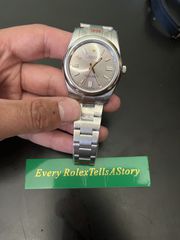 ROLEX OYSTER PERPETUAL SILVER DIAL-thumb-1