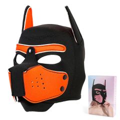 Unisex Full Face Pup Neoprene Hood Orange