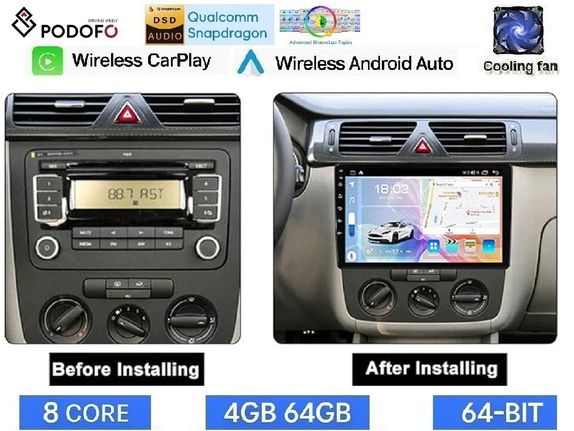 VW Caddy (2003-2015) 10.1" Οθόνη Android 15 | 4GB RAM + 64GB ROM | 8-Core Snapdragon | Ασύρματο CarPlay & Ασύρματο Android Auto | GPS | WiFi | DSP | FM/RDS