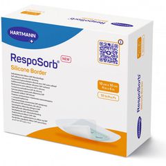 Hartmann Επιθέματα κατακλίσεων αυτοκόλλητα Hartmann Resposorb Silicone Border 10x10 cm | Συσκευασία 10 τεμ.