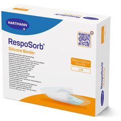 Hartmann Επιθέματα κατακλίσεων αυτοκόλλητα Hartmann Resposorb Silicone Border 12,5x12,5 cm | Συσκευασία 10 τεμ.