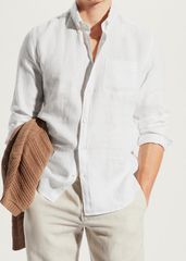 Ανδρικό Πουκάμισο Regular fit 100% λινό Λευκό Μεγεθος XL