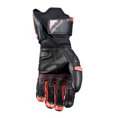 RFX3 EVO FIVE LEATHER GLOVES BLACK/FLUO RED-thumb-1