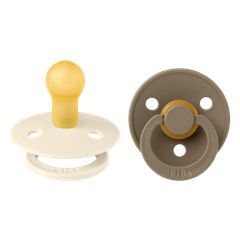 Bibs Πιπίλες Colour Round Latex No1 Ivory/Dark Oak