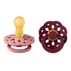 BIBS Πιπίλες Boheme Round Καουτσούκ 2τμχ Dusty Pink/Elderberry No2