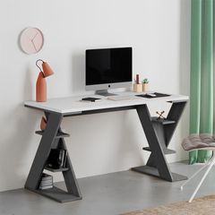 Γραφείο εργασίας Papillon Megapap χρώμα ανθρακί - λευκό 137x60x75εκ
