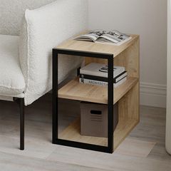Τραπεζάκι βοηθητικό - Κομοδίνο Echo Megapap χρώμα sapphire oak 30x42x45εκ.