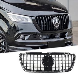 ΜΑΣΚΑ ΕΜΠΡΟΣ Mercedes-Benz Sprinter W907 Gloss Black AMG GT AMG Panamericana Design Bumper Grill  2018-2025