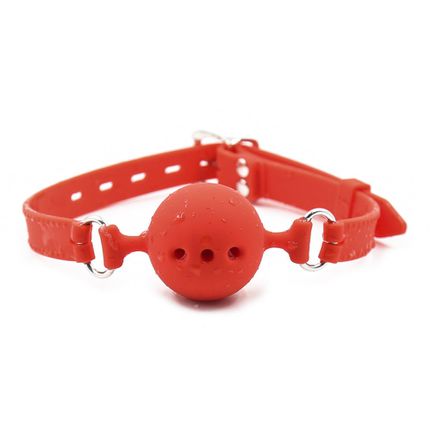 Silicone Breathable Ball Gag Red S