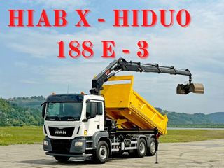 Ανατροπή + Γερανός MAN 2017 TGS 26.400 * HIAB X-HIDUO 188 E-3 + ραδιόφωνο * 6x4