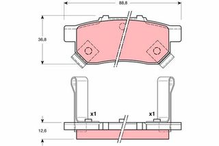 Τακάκια φρένων για HONDA CIVIC, CRX, Jazz TRW 43022SR3G00, 43022SR3G01, 43022TF0G00
