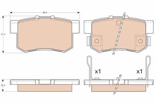 Τακάκια φρένων HONDA / MG / ROVER TRW 43022SV4A02, 43022SV4A21, 43022SV4A22