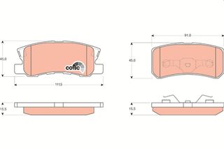 Τακάκια φρένων CITROEN / PEUGEOT / MITSUBISHI TRW 425391, 425448, 425390, MN102628, MR510544