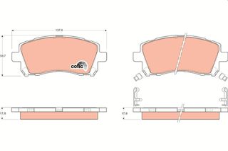 Τακάκια φρένων SUBARU TRW 26296AE020, 26296AF020, 26296AE141