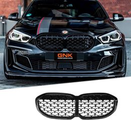 ΚΑΡΔΙΕΣ ΕΜΠΡΟΣ BMW 1 Series F40 Gloss Black M135i Design Front Bumper Bar Kidney Grill Grille 2019-2024