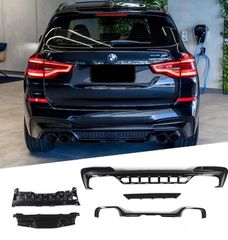 ΠΙΣΩ ΣΠΟΙΛΕΡ BMW X3 G01 M Sport & X3M F97, Pre LCI Gloss Black Rear Diffuser 2017-2021