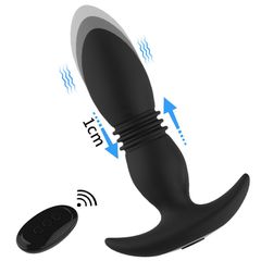 Thrusting Anal Butt Plug Black-thumb-3