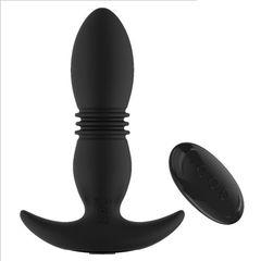 Thrusting Anal Butt Plug Black-thumb-1