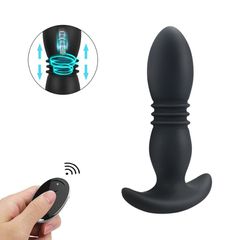 Thrusting Anal Butt Plug Black-thumb-4
