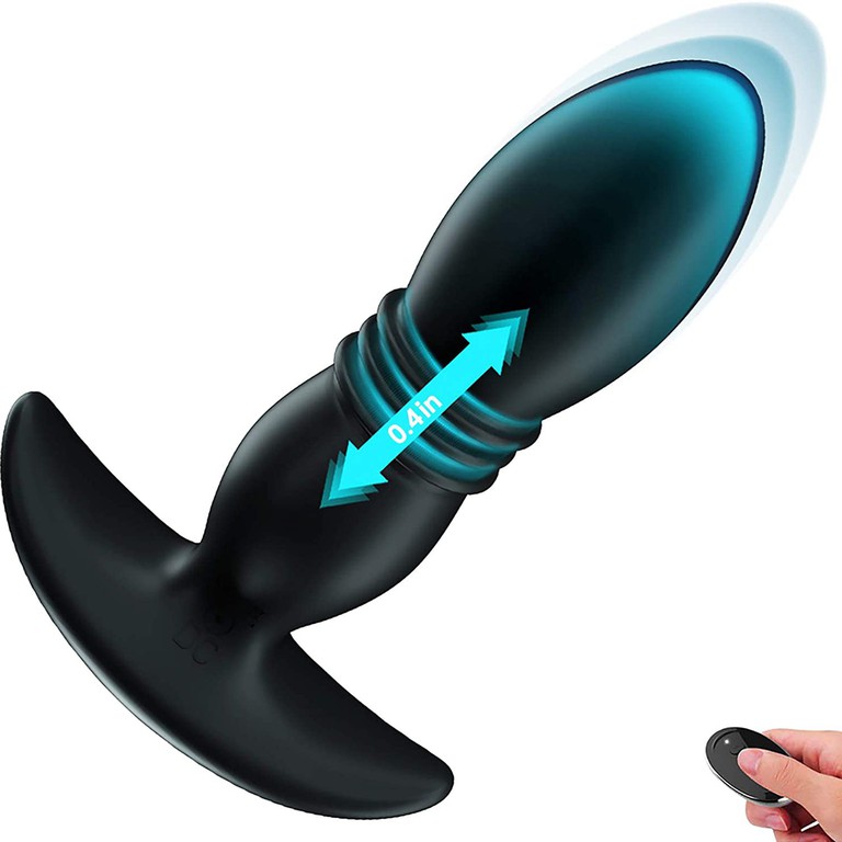 Thrusting Anal Butt Plug Black